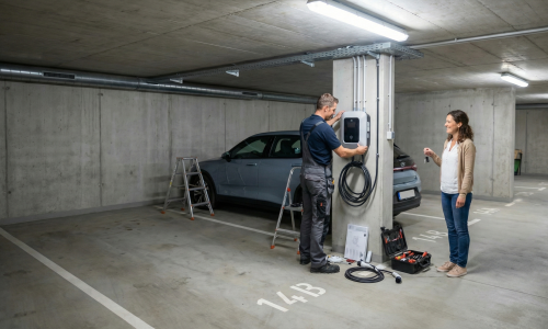 Puis-je poser une borne de recharge électrique dans mon parking